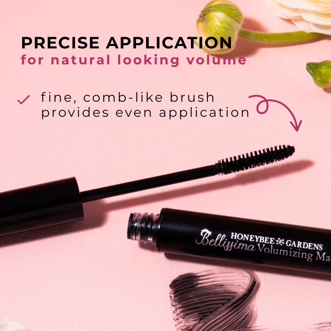 Honeybee Gardens Bellissima before and after lashes showing added volume and length