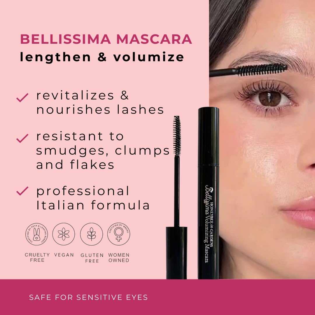 Honeybee Gardens Bellissima wand close-up showing bristle shape for lash separation
