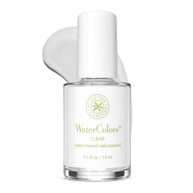 Honeybee Gardens bottle front view showing clear water-based polish and glossy finish