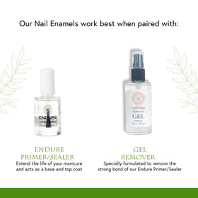 Honeybee Gardens clear polish on nails providing natural shine and clean look