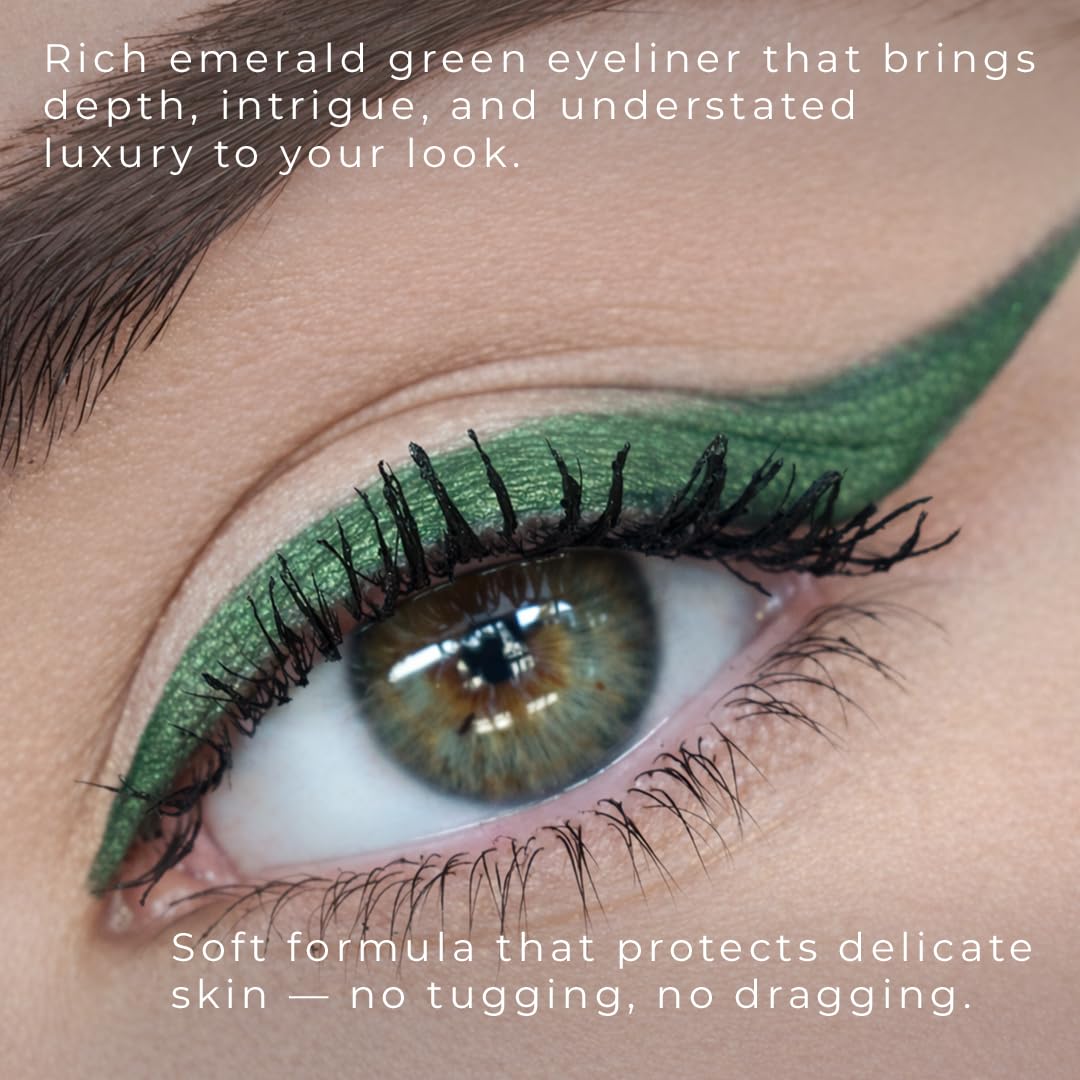 Honeybee Gardens swatches on arm showing rich matte emerald payoff and color payoff