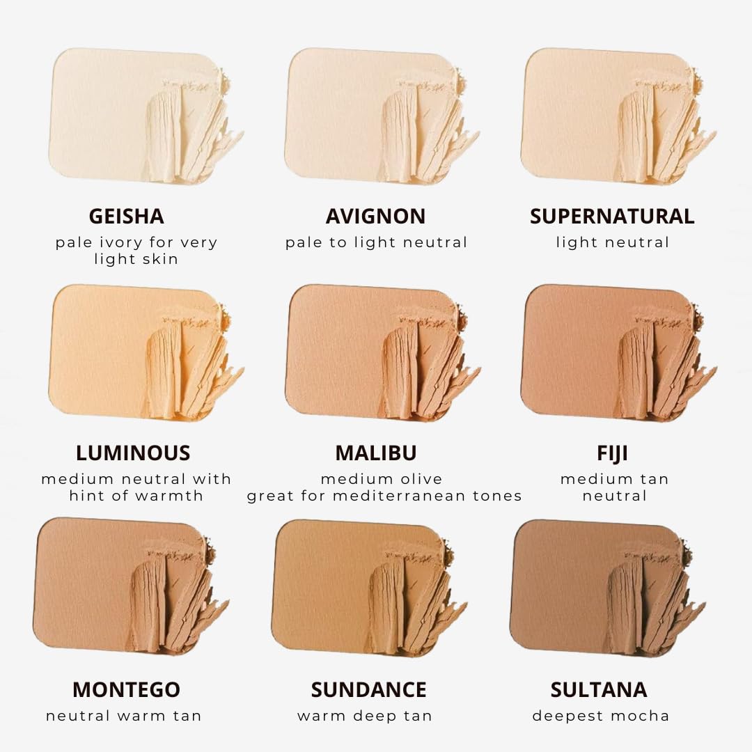 Honeybee Gardens powder swatches on skin showing buildable coverage shades
