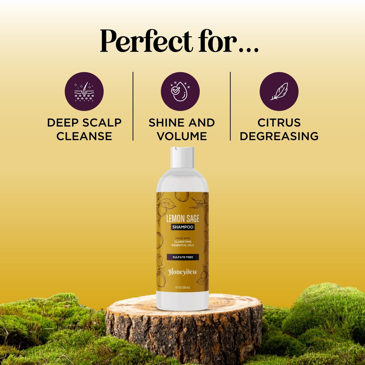 HONEYDEW fresh lemon sage and keratin ingredients that clarify hair