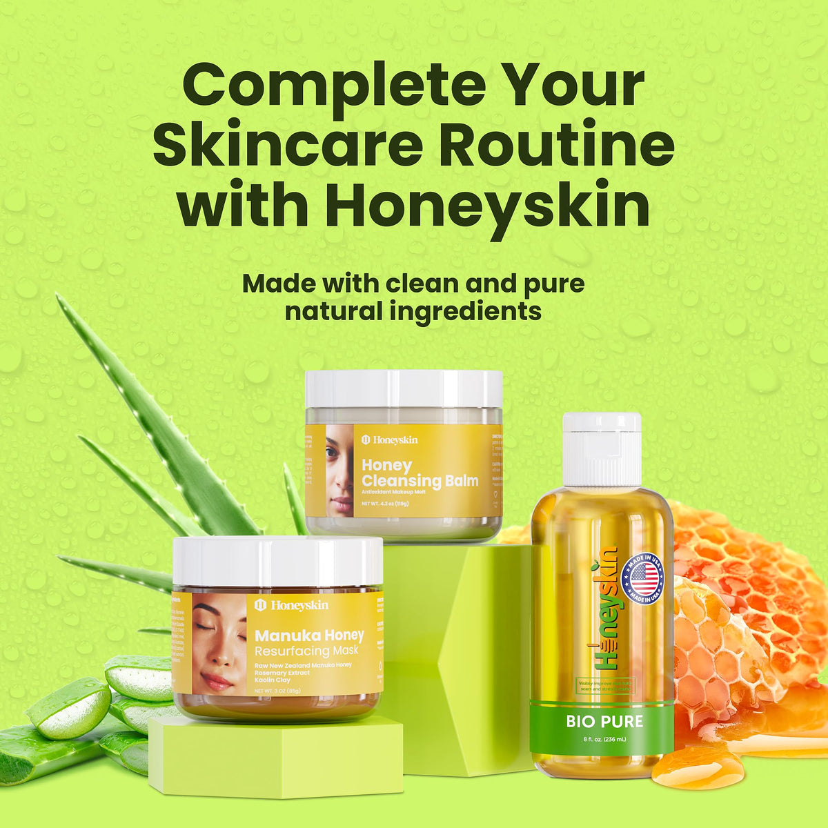 Honeyskin gel in beach bag for after-sun care and on-the-go relief