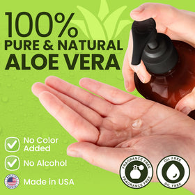 Honeyskin aloe gel applied on forearm demonstrating cooling relief and hydration