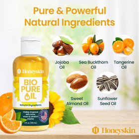 Honeyskin bottle close-up with dropper for precise application benefit