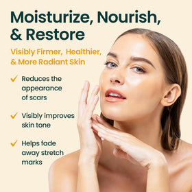 Honeyskin ingredients display with sweet almond and rose hip benefits