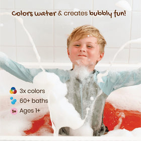 Honeysticks foam close-up revealing long-lasting bubbles for extended playful bathtime