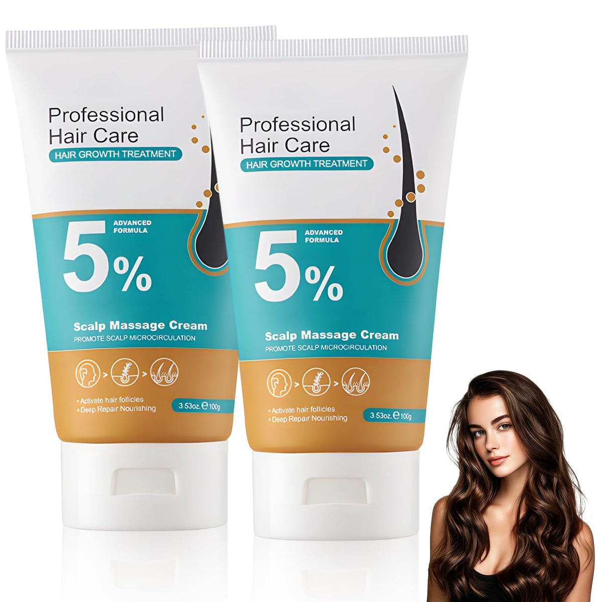 HONGYUNDA front packaging showing product and benefit of fuller hair