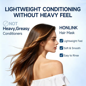 HONLINK conditioner being applied in shower for quicker detangling benefit
