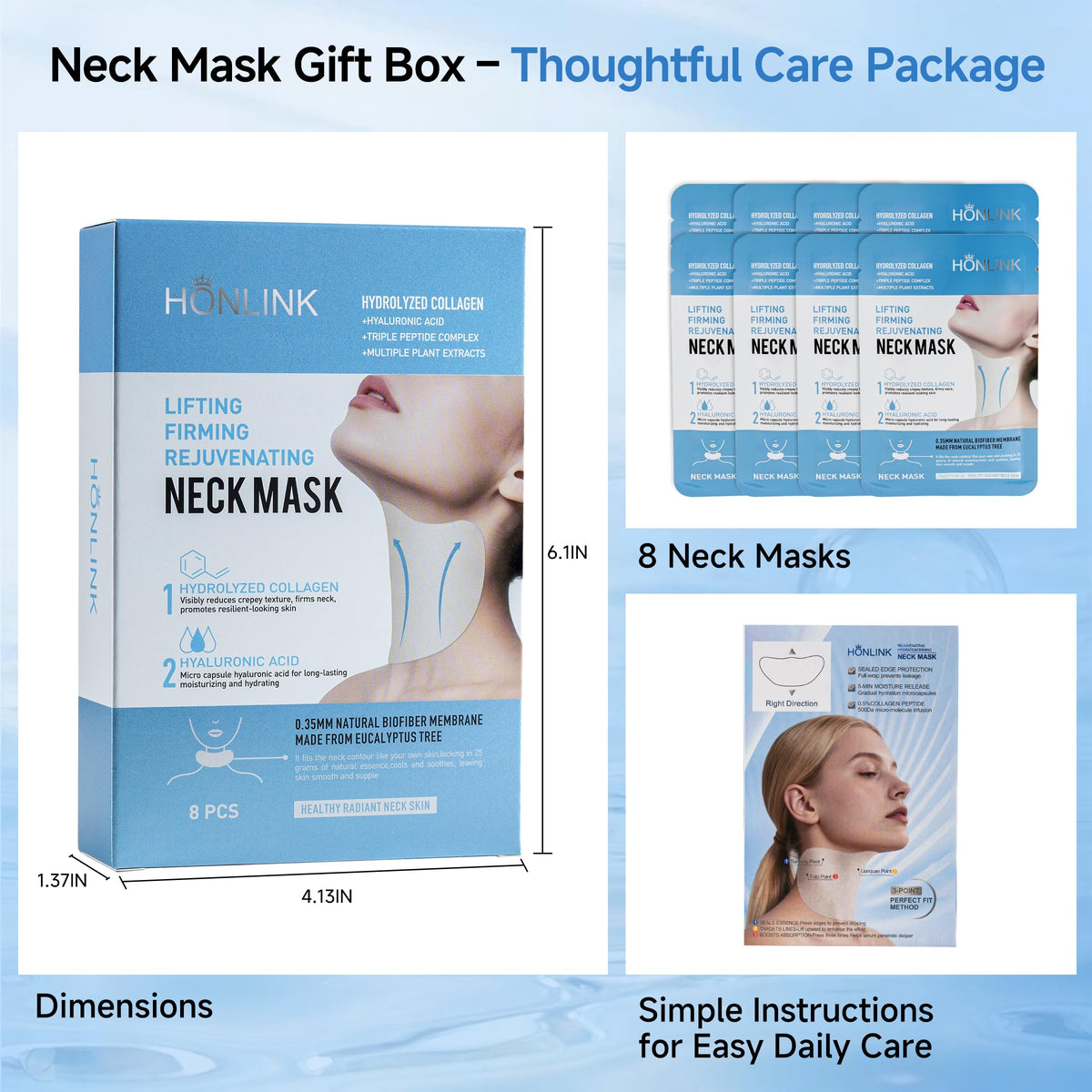 HONLINK mask beside ruler showing size and full neck coverage