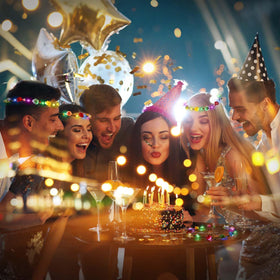 HONLYNE festival lifestyle shot showing vibrant glow for parties and night events