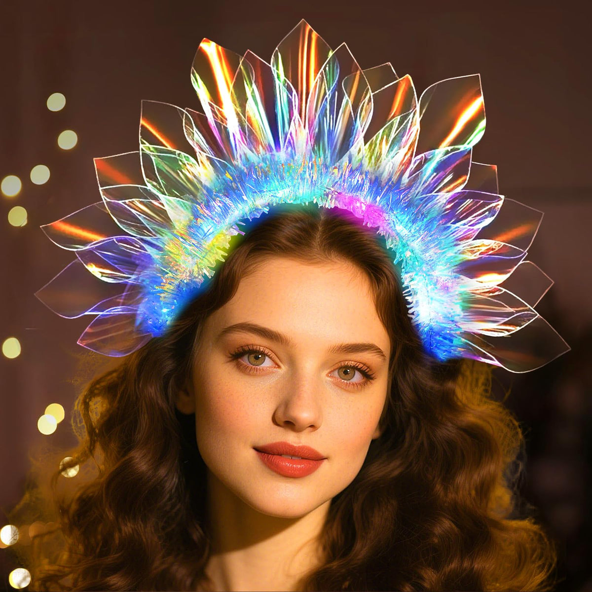 HONLYNE front view showing crown shape and LED effect for instant party flair