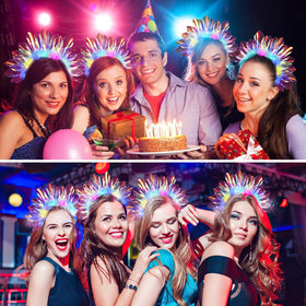 HONLYNE headband worn at a rave providing energetic fast-flash visibility