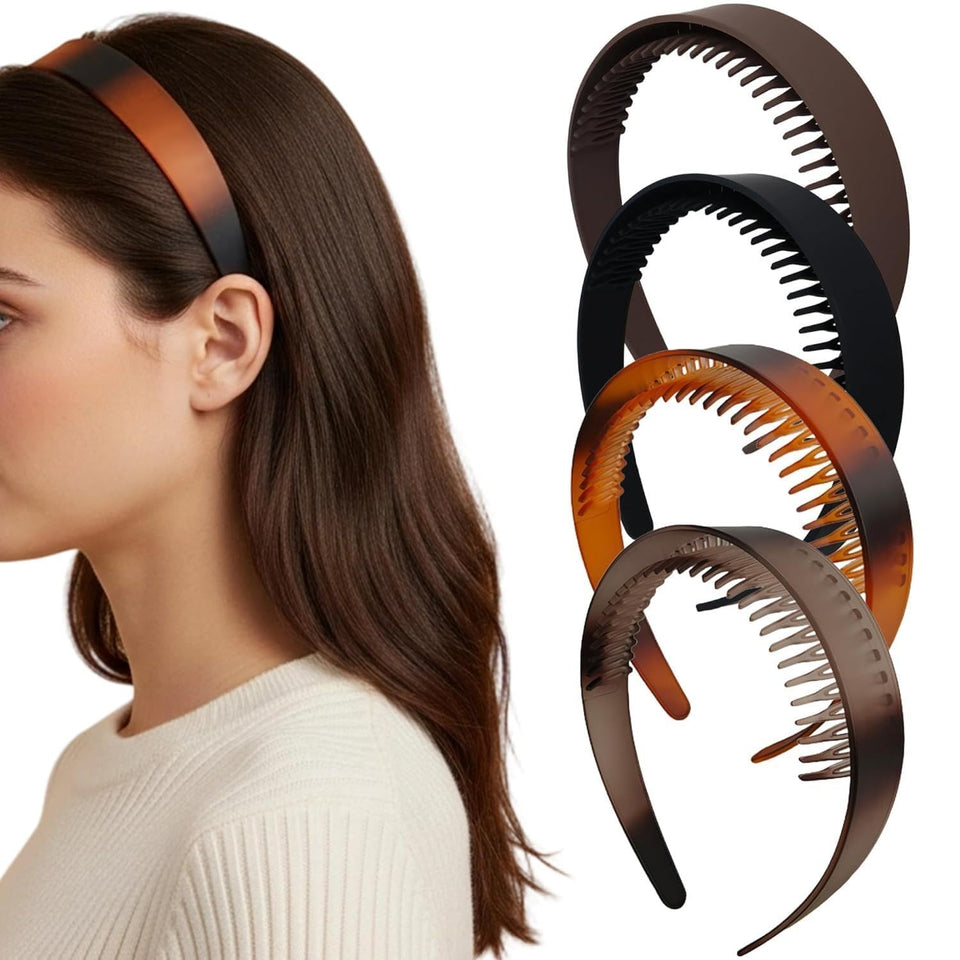 Hoojoot front view black and brown headbands showing neutral tones and durability