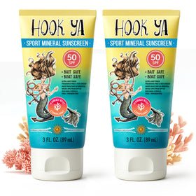 Hook'Ya front packaging showing two 3oz tubes and compact travel benefit