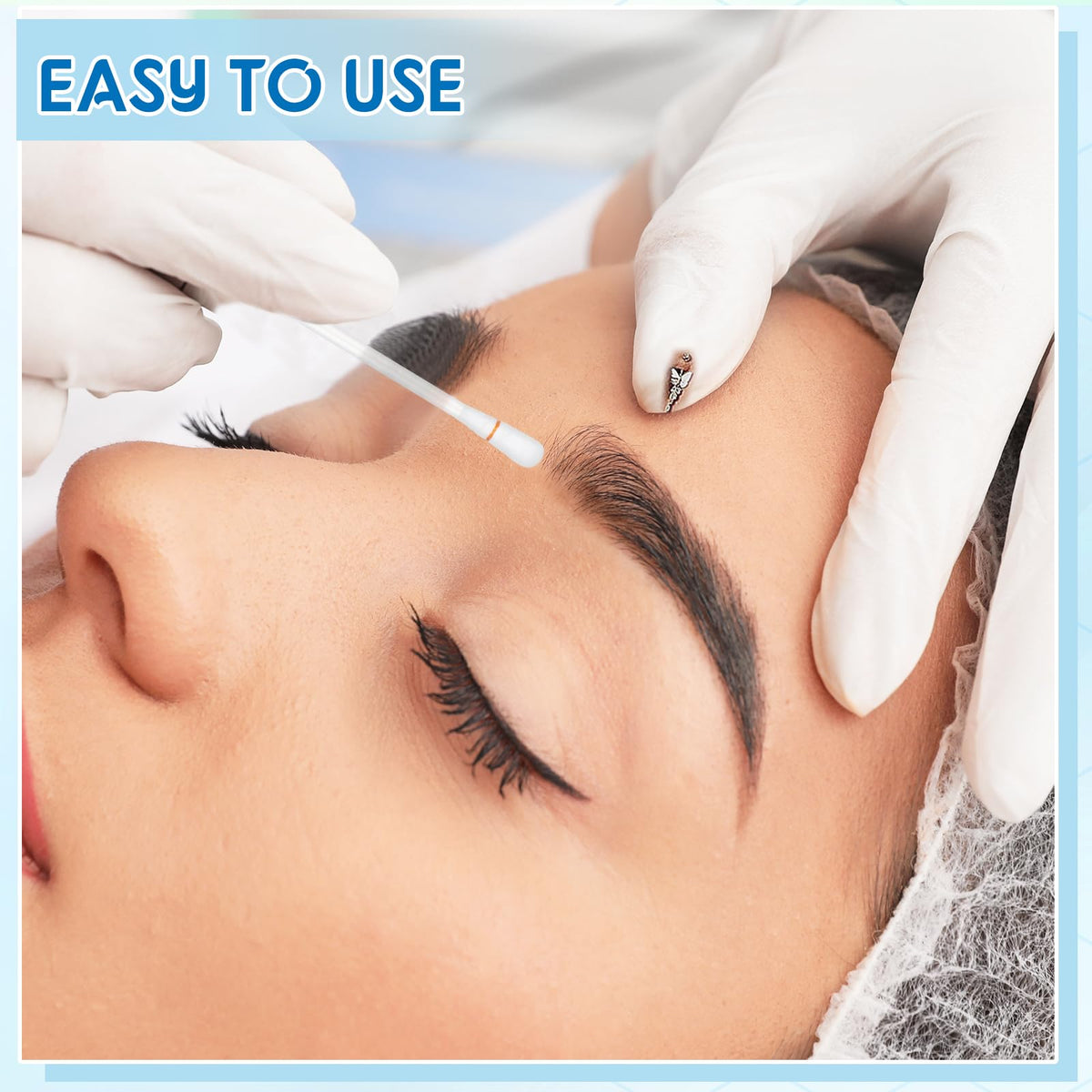 Hoolerry swab gently cleaning a nose piercing to reduce buildup