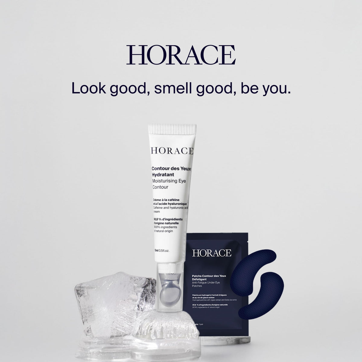 HORACE lifestyle on bathroom counter for quick morning refresh