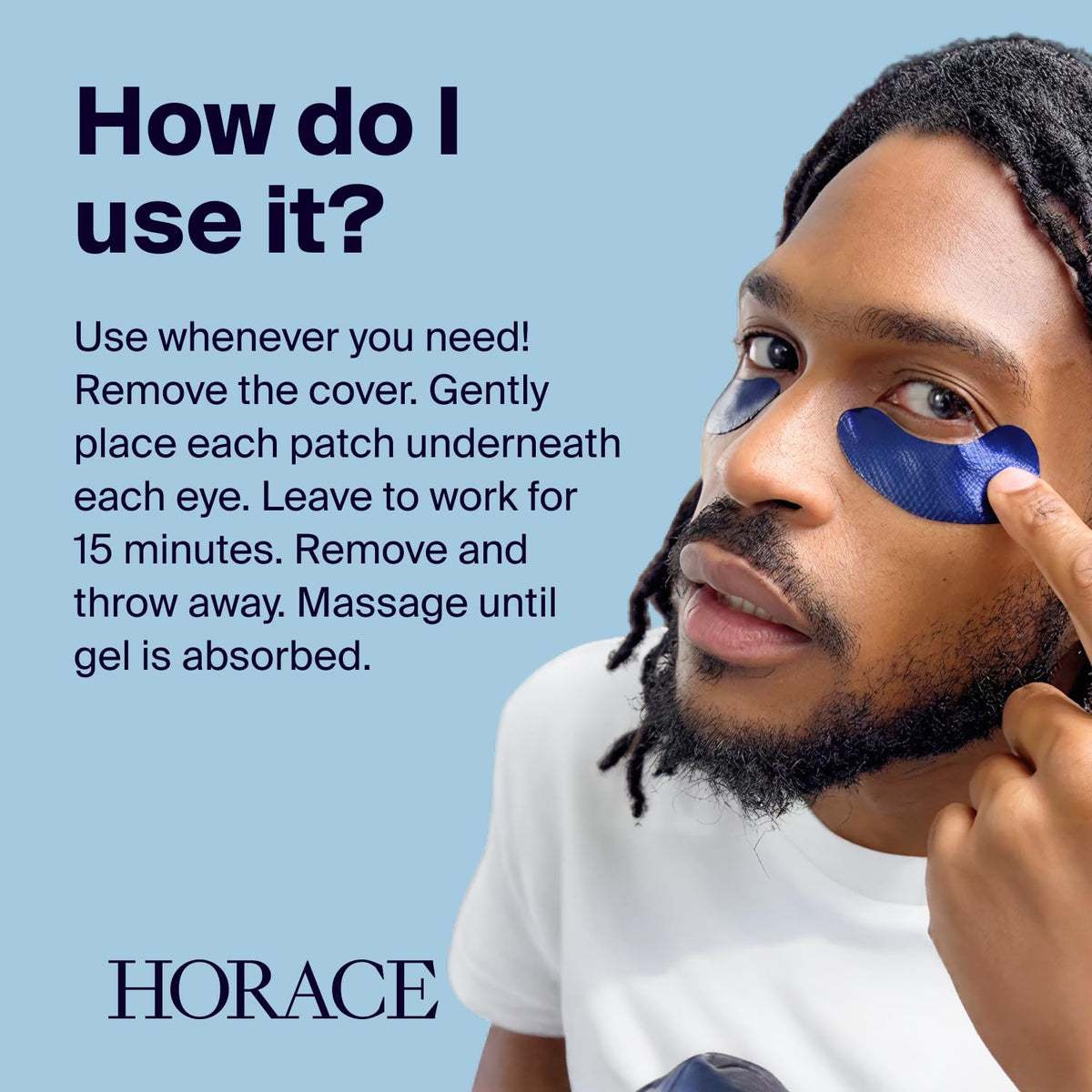 HORACE massaging remaining gel into skin for added moisturisation benefit