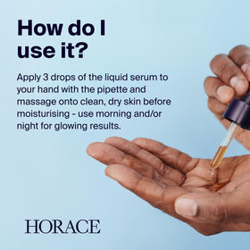 HORACE product in hand application demonstrating easy morning or night routine benefit