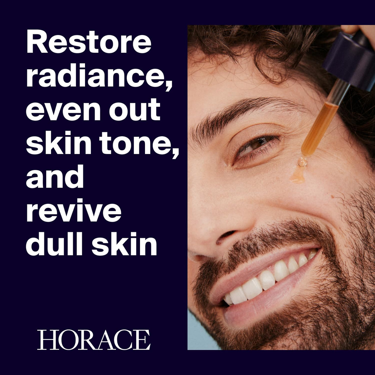 HORACE pipette detail displaying applicator for precise three-drop dosing benefit
