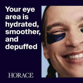 HORACE close-up of hydrogel patch texture delivering cooling hydration