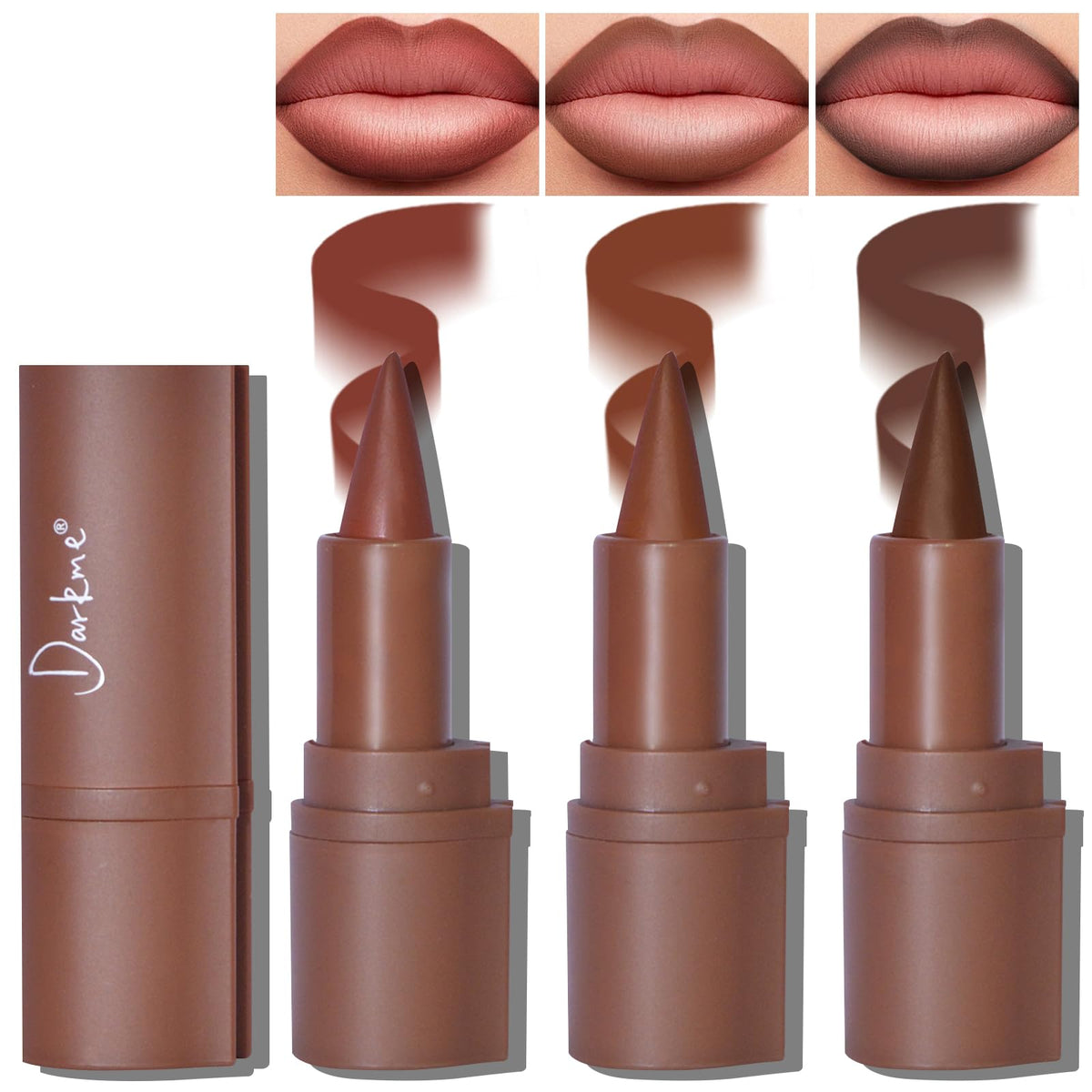 HOSAILY front packaging showing three-color lip liner set and compact benefit