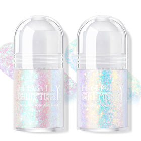 HOSAILY front packaging showing mermaid and sparkling blue glitter duo and portability benefit