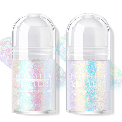 HOSAILY front packaging showing mermaid and sparkling blue glitter duo and portability benefit