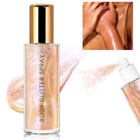 HOSAILY front packaging showing rose gold glitter spray and label, clear product view