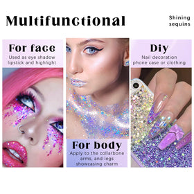 HOSAILY glitter streak in hair parting showing festival-ready shine and easy touch-up