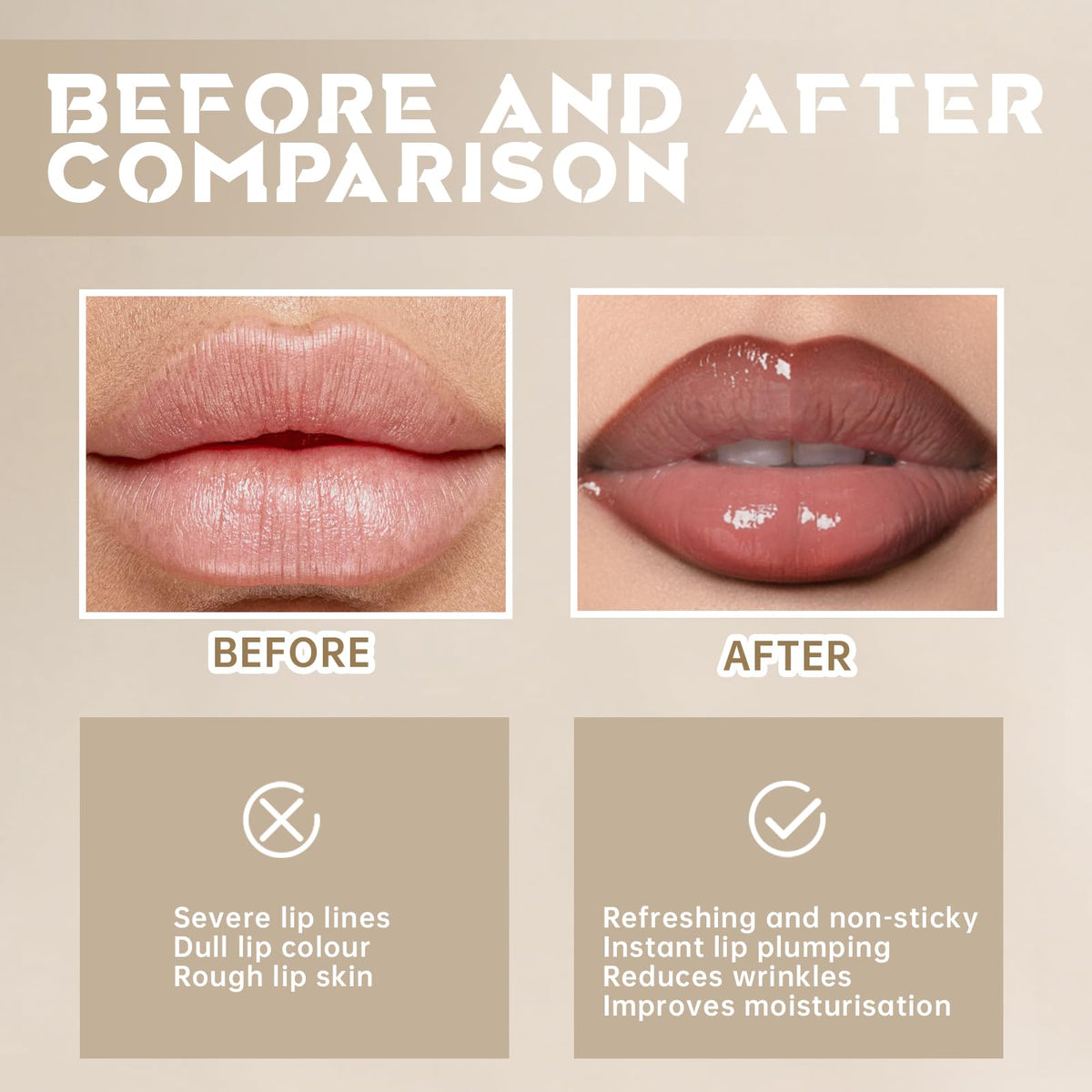 HOSAILY gloss wand applicator showing non-sticky shine and easy glide