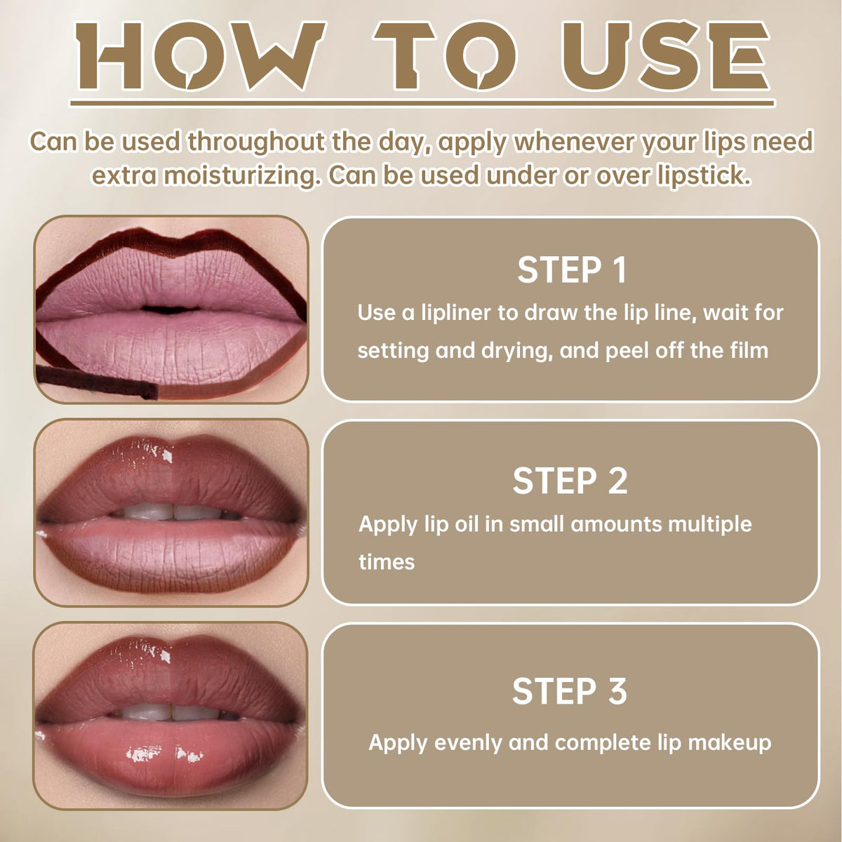 HOSAILY before and after lips showing nude stain plus gloss enhancement