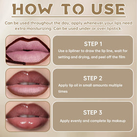 HOSAILY before and after lips showing nude stain plus gloss enhancement