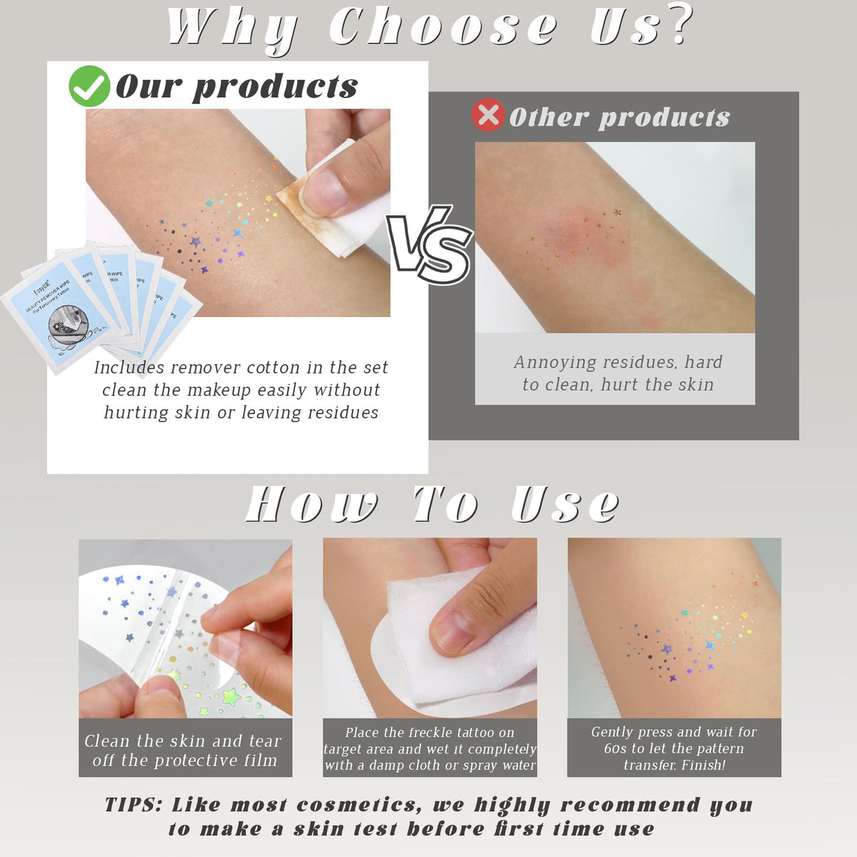 HOSAILY glitter freckles reflecting different colors at angles for eye-catching effect