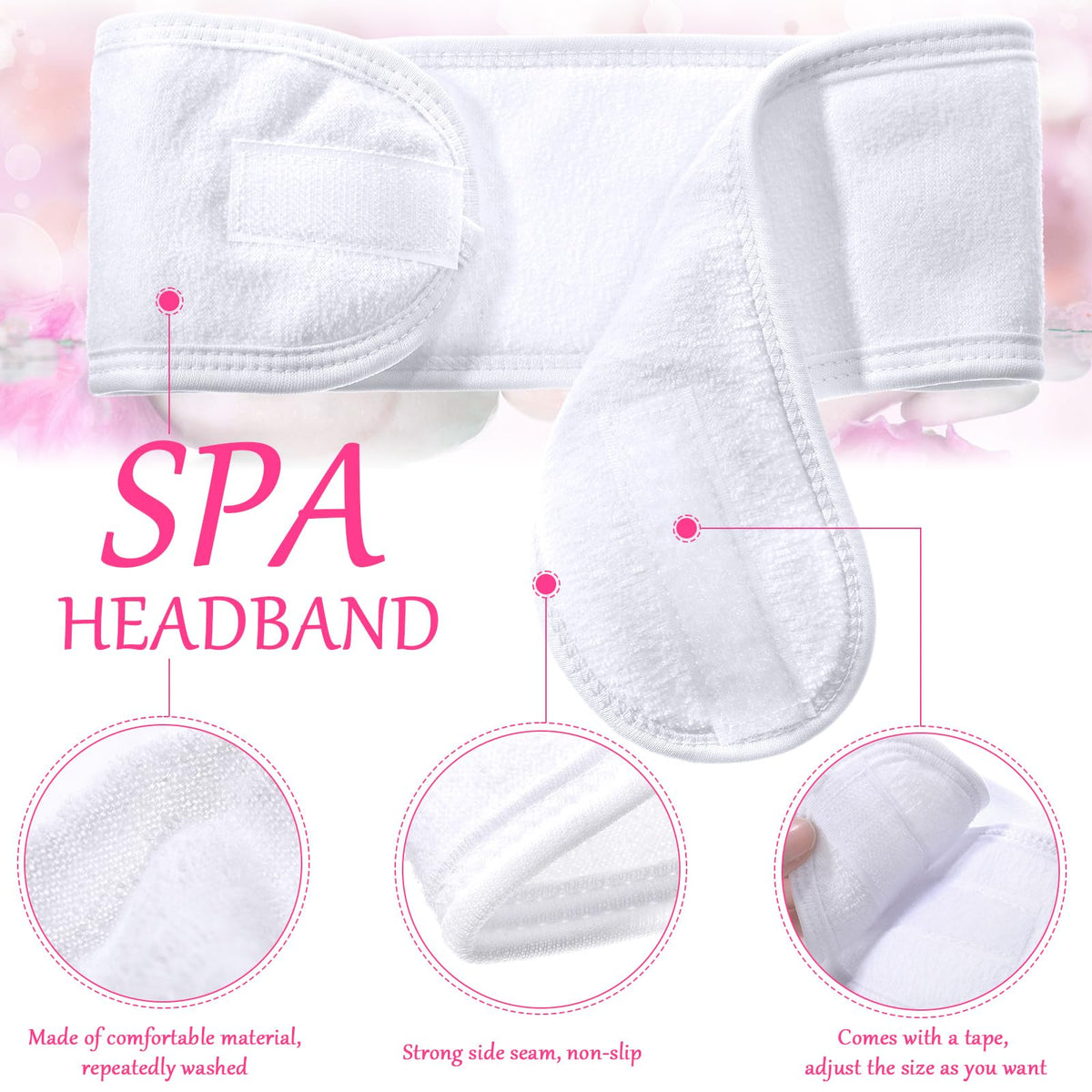 Hoteam headband in use during makeup, keeps hair away and neat
