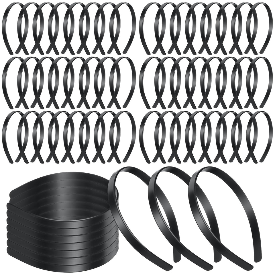 Hotop front pack showing 100 black headbands for easy event supplies