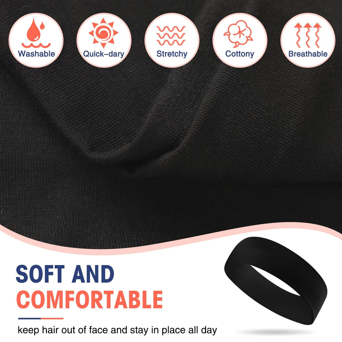 Hotop headband worn during yoga demonstrating secure grip and sweat-ready comfort