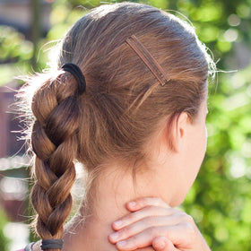 Hotop lifestyle image wearing barrettes for polished everyday look
