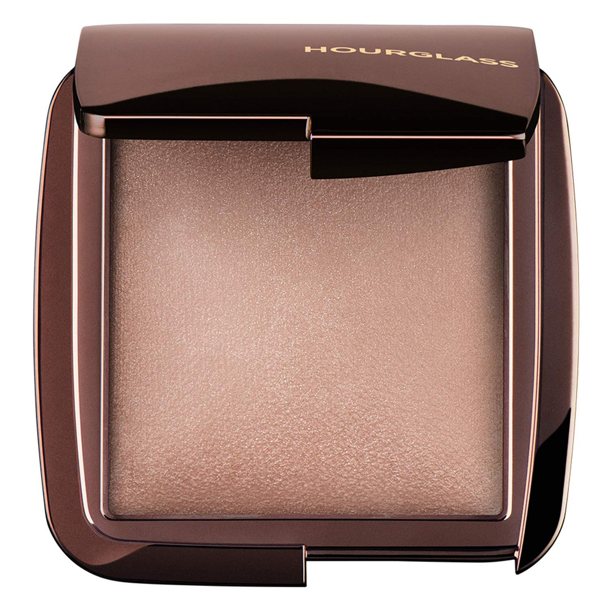HOURGLASS Dim Light compact front view showing sleek packaging and product size benefit