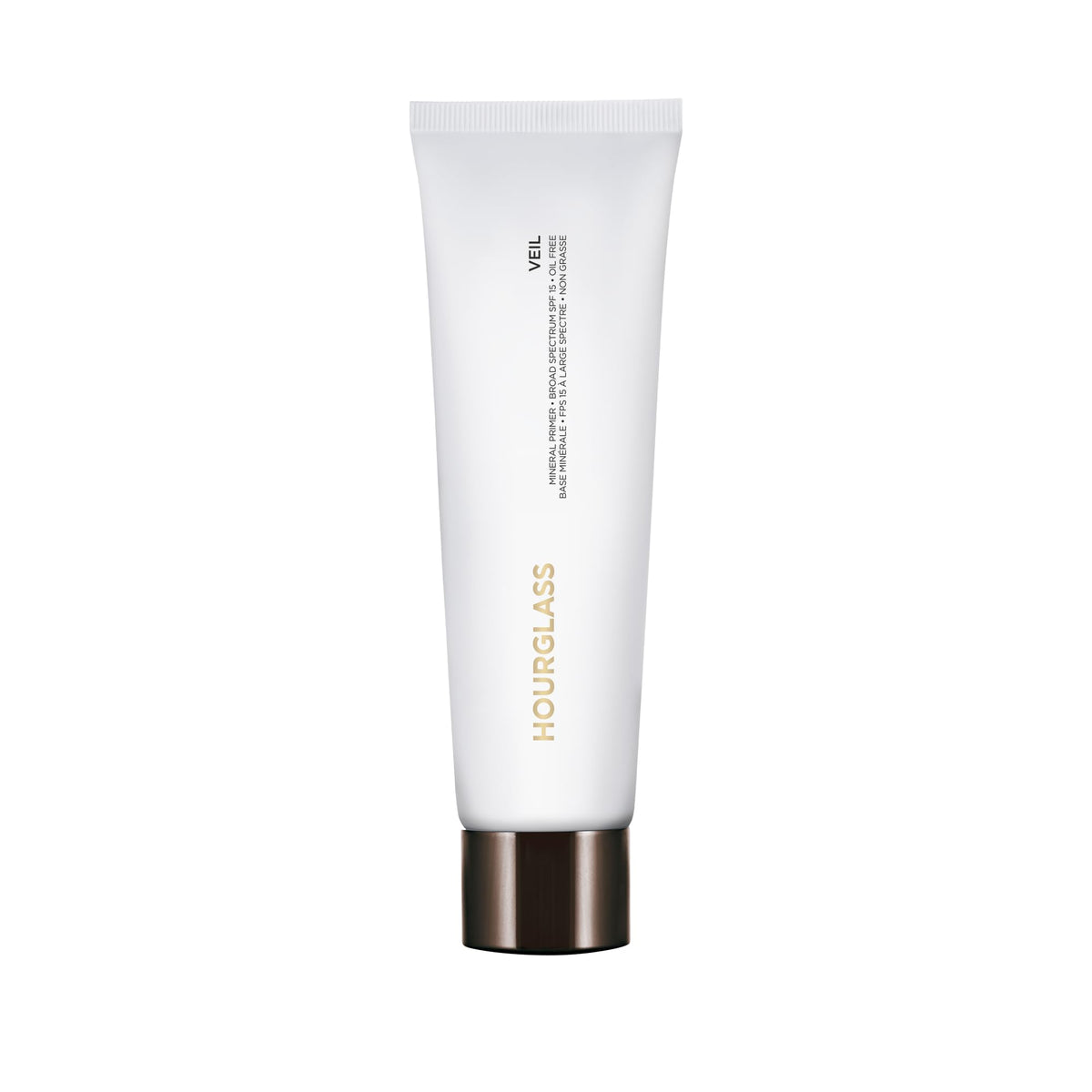 Hourglass primer front packaging showing SPF and 2 oz size benefits