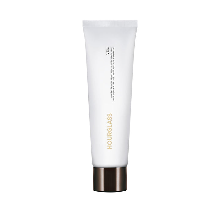 Hourglass primer front packaging showing SPF and 2 oz size benefits