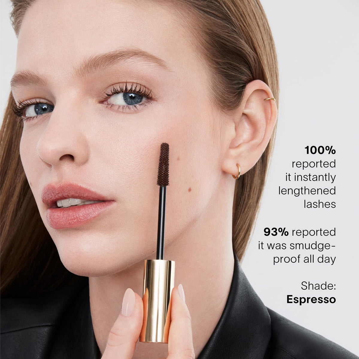 Hourglass travel-size mascara in travel pouch ready for on-the-go touchups