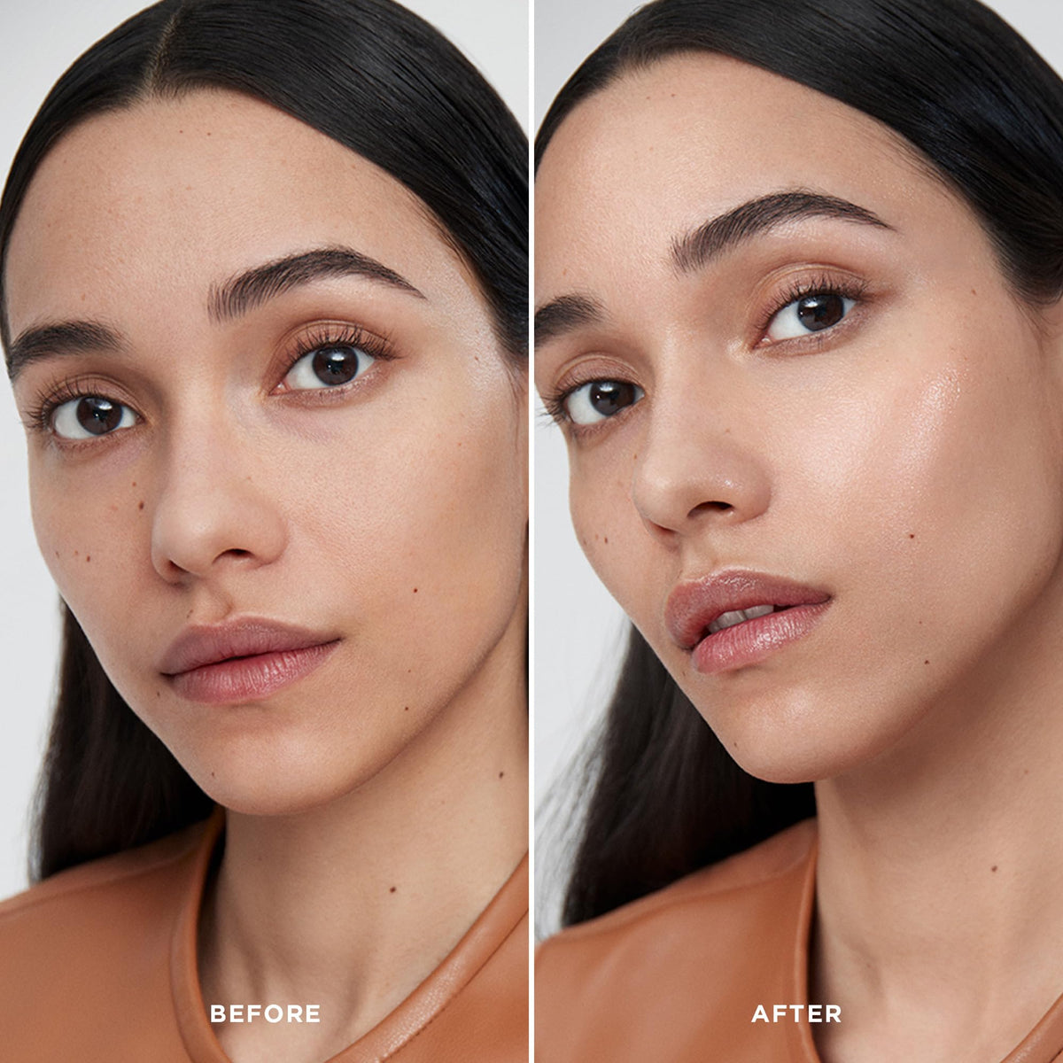 Hourglass product spread on hand showing quick absorption benefit