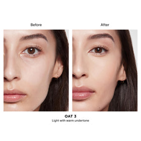 HOURGLASS concealer swatches on arm illustrating even, blendable coverage and shade Oat