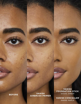 HOURGLASS Vanish primer on bathroom counter in lifestyle scene suggesting everyday use