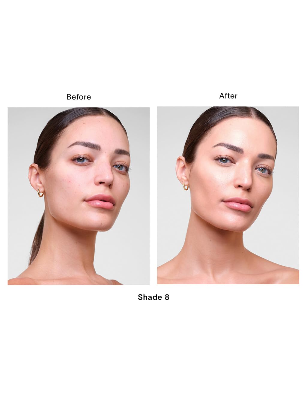 HOURGLASS swatches on skin demonstrating buildable coverage benefit