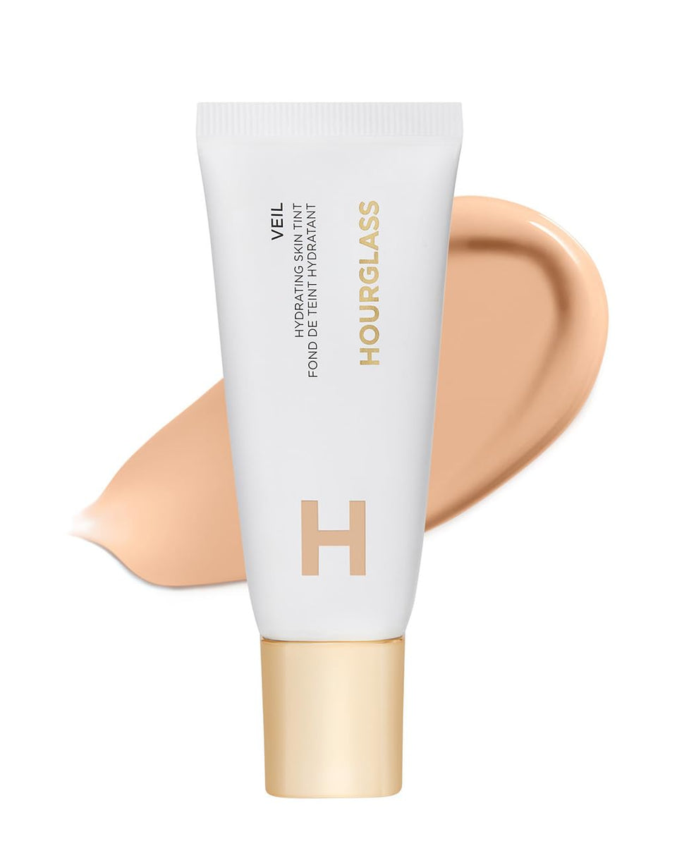 Hourglass Veil front packaging showing sleek bottle and radiant finish