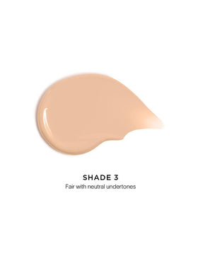 Hourglass texture swipe showing dewy consistency and blendable coverage benefit