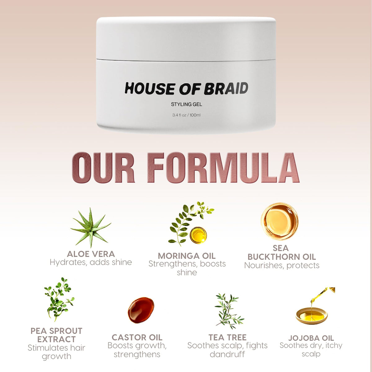 House Of Braid open jar texture showing smooth gel and easy spreadability